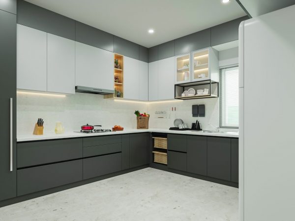 Minimalist modular kitchen installation